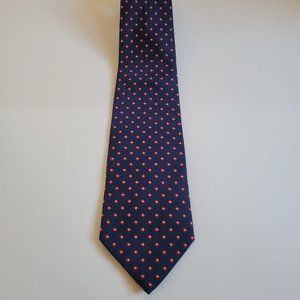 Fabio Fazio Navy Blue & Red Silk Necktie Men's Tie